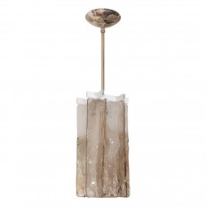 Smoked and white glass pendant fixture  